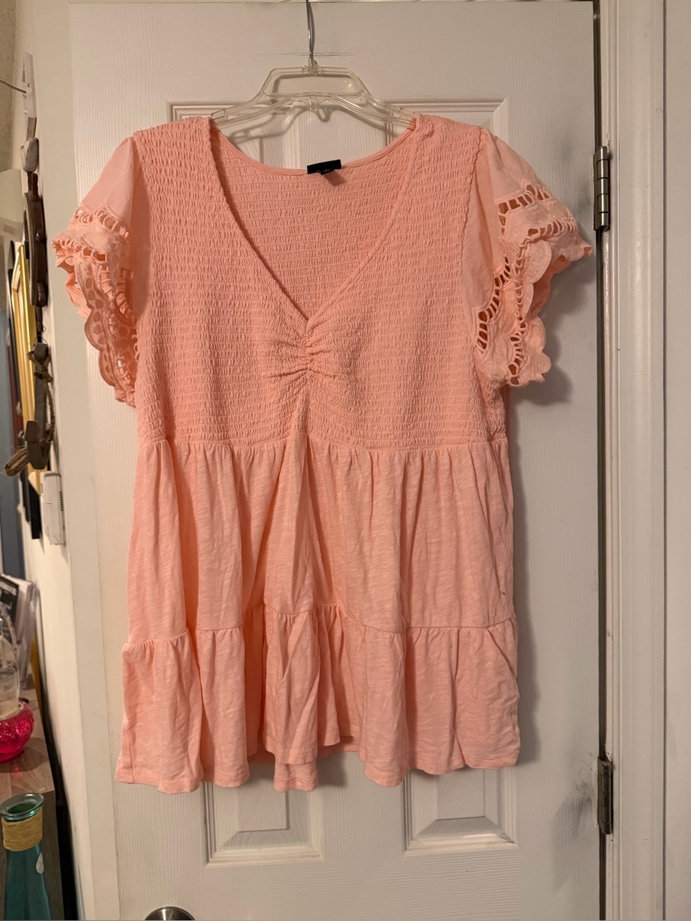 torrid Light Peach Tiered Peasant Tunic